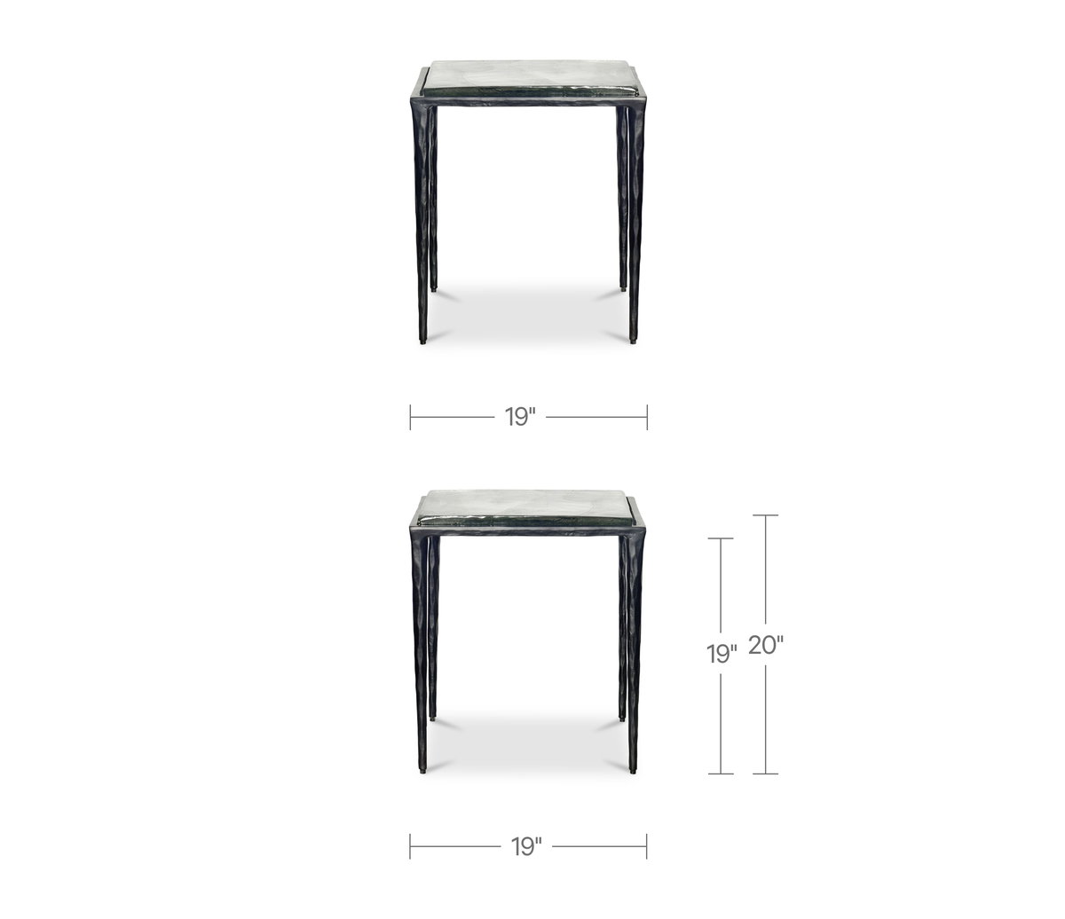 Mari Side Table Clear, Side & End Table by Moe's Home, 19" width x 20" height x 19" depth View 6