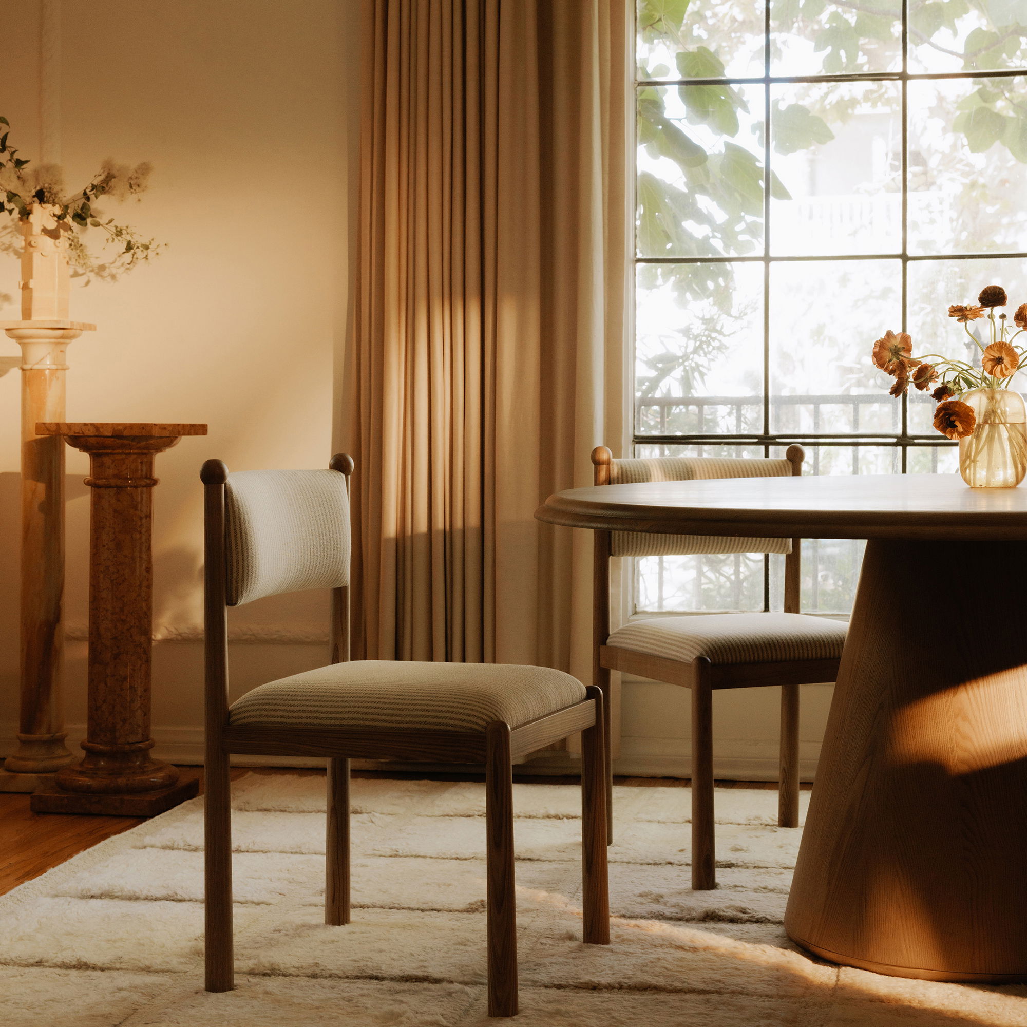 Tutto Dining Table Natural, by Moe's Home, 60" width x 30" height x 60" depth View 7