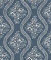 Magnolia Home Coverlet Floral Navy Peel & Stick Wallpaper, by York Wall, 20' length x 1'8.5" width x 0.02" depth thumbnail 1