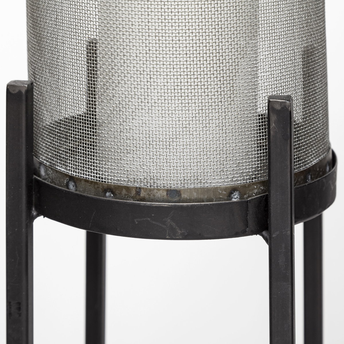 Steen Set of Two Black Meshed Metal Candle Holder Lanterns, Lighting by Mercana, 10" length x 10" width x 31" height View 7