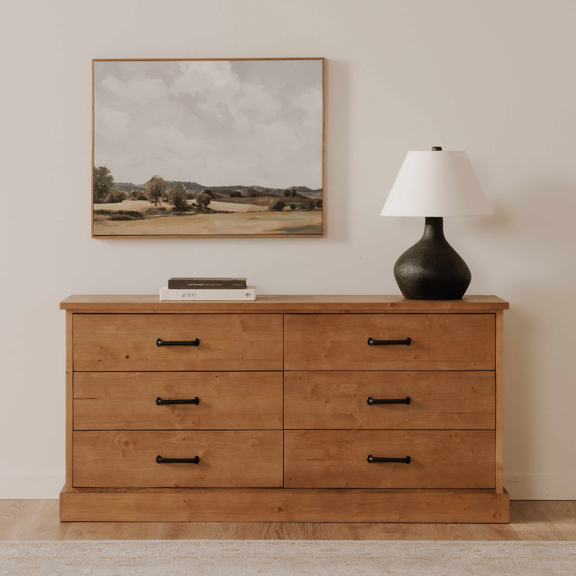 Tade 6 Drawer Dresser Honey Pine large image 