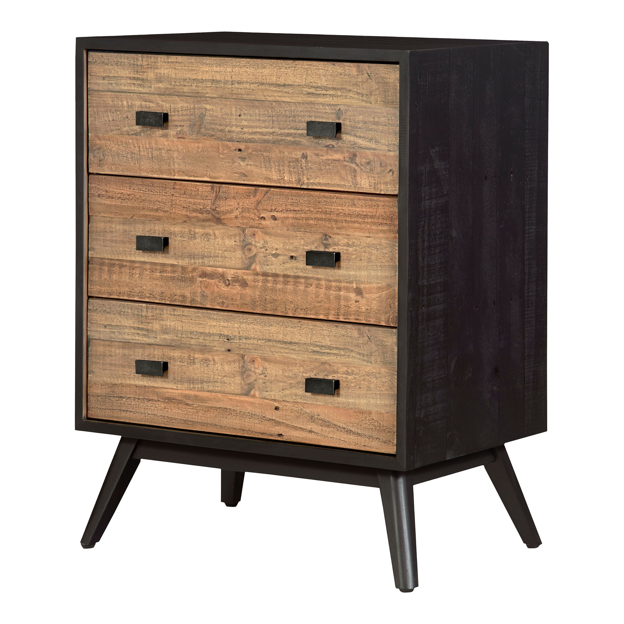 Nova 3 Drawer Nightstand Black large image 