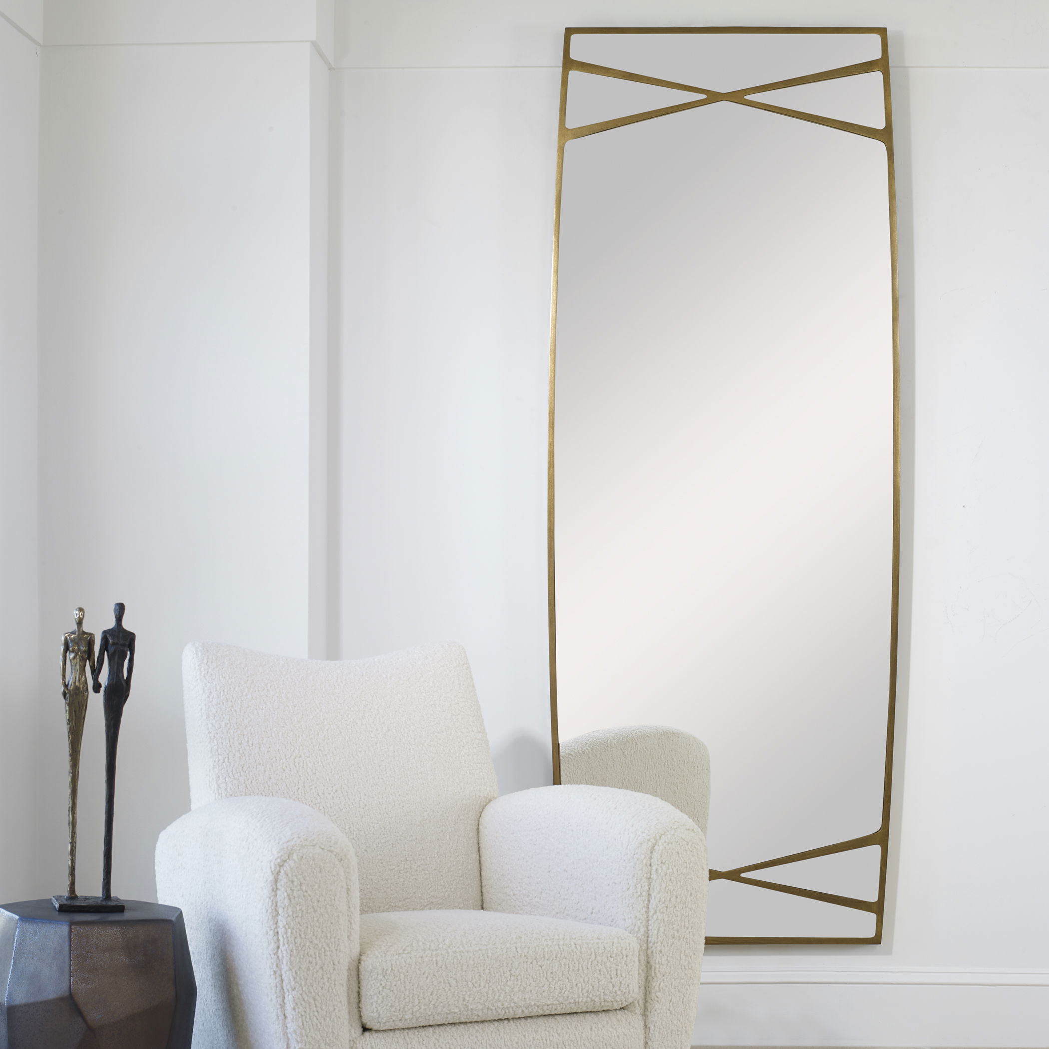 Gentry Oversized Gold Mirror, by Uttermost, 30" width x 78" height x 1.75" depth View 5
