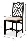 Brighton Bamboo Side Chair Black, by Sarreid, 1'10" length x 1'5" width x 3'3" height thumbnail 14