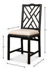 Brighton Bamboo Side Chair,Black, Dining Chair by Sarreid, 17" length x 22" width x 39" height thumbnail 14