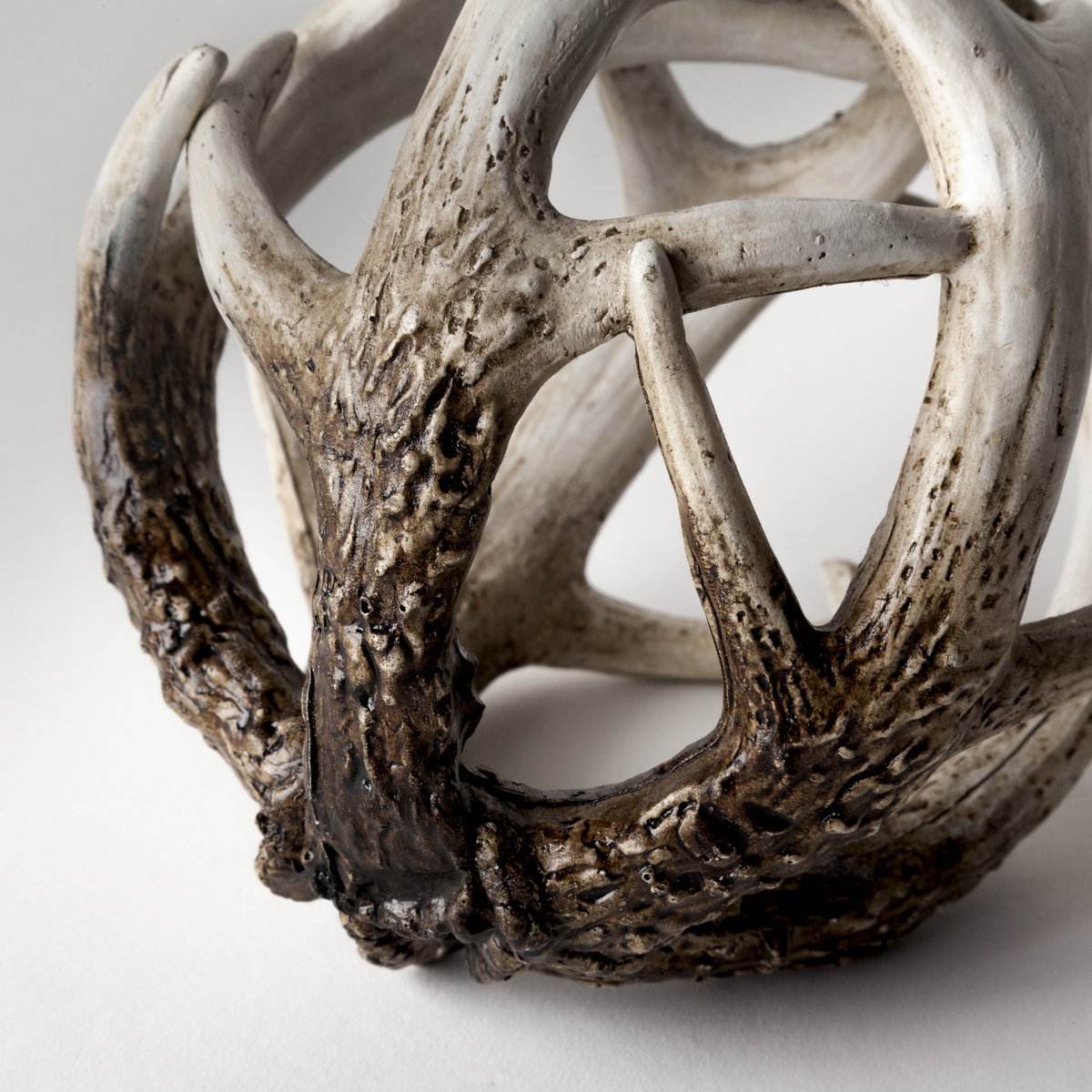 Ramus I (Small) 5L x 5W Brown Antler Shaped Decorative Resin Orb Ball, Decorative Object by Mercana, 4.8" length x 4.8" width x 4.8" height View 5