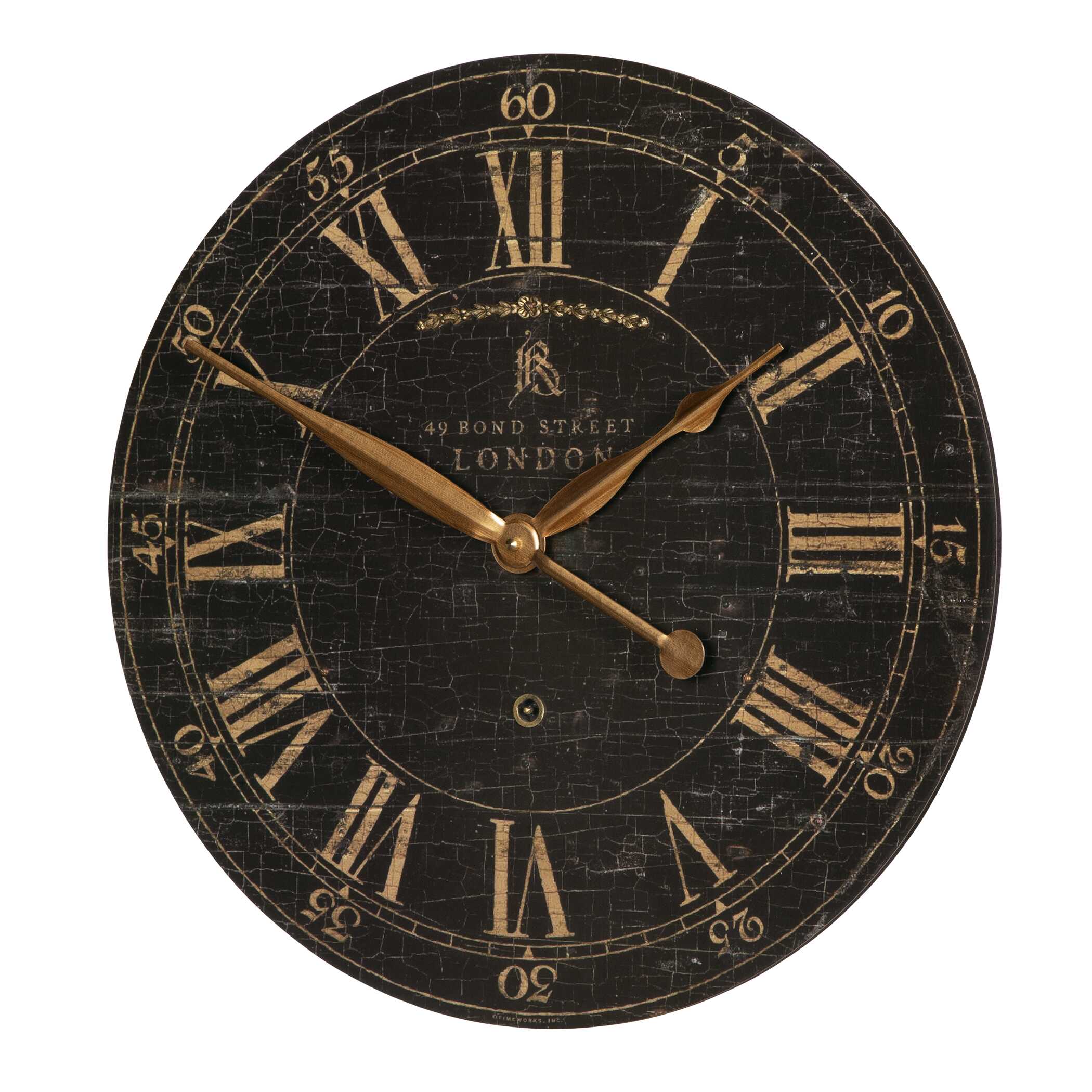 Bond Street 18' Black Wall Clock, by Uttermost, 18" width x 18" height x 2" depth View 4