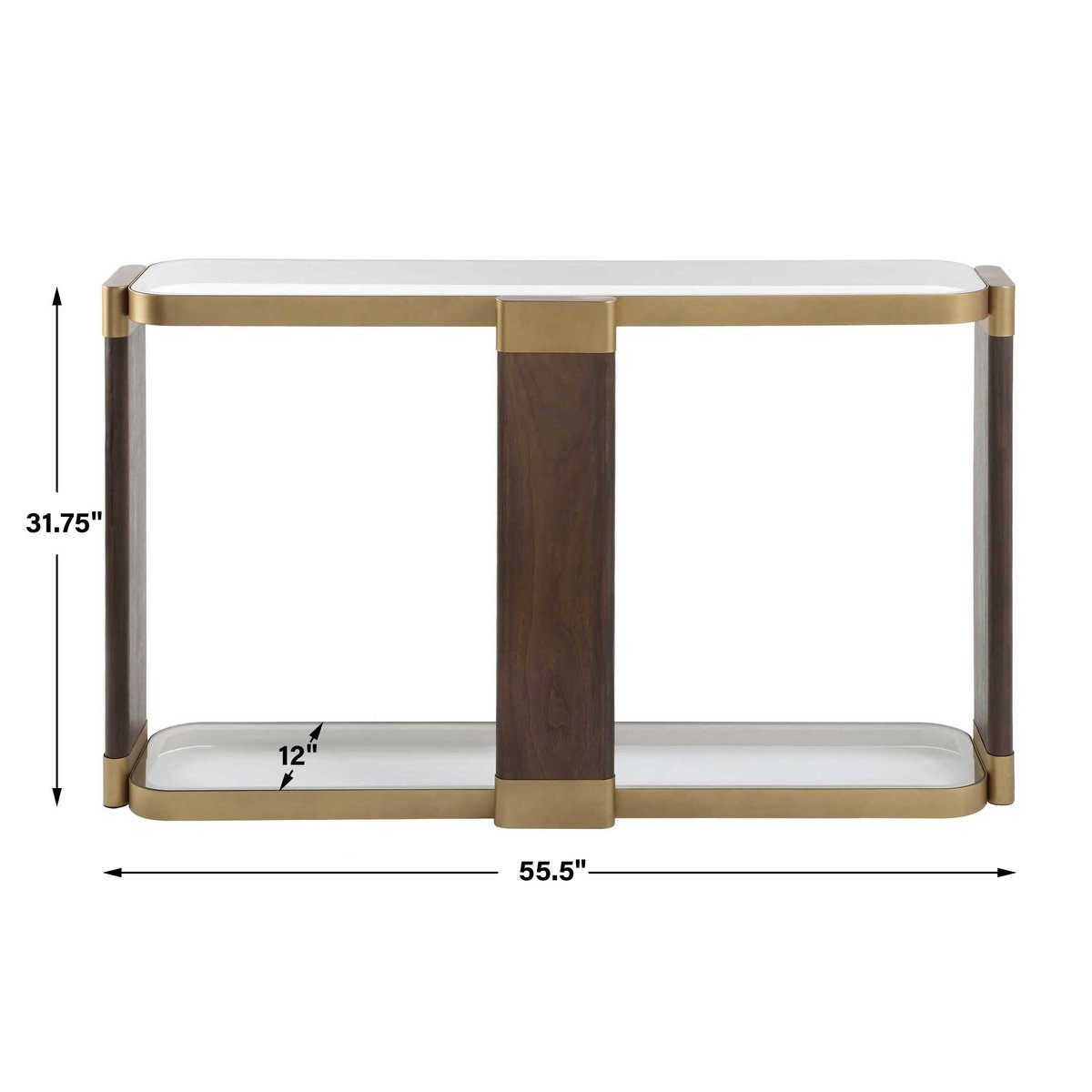 Ryles Glass Console Table, by Uttermost, 55.25" width x 31.75" height x 13.5" depth View 3