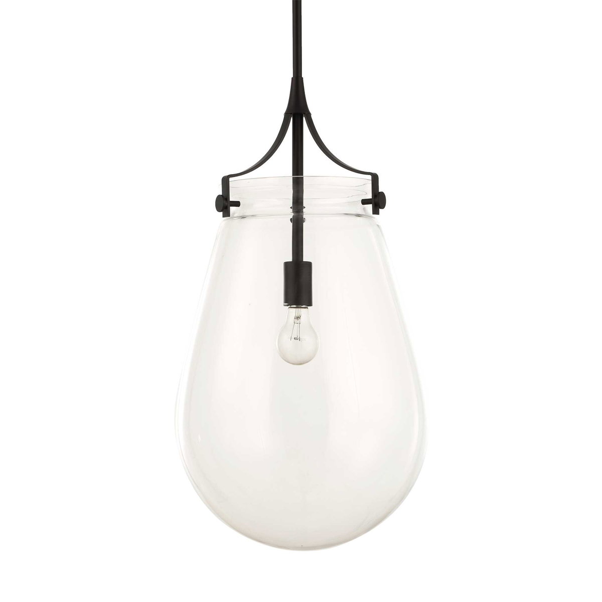 Dewdrop 1 Light Glass Shade Pendant, Ceiling Light by Uttermost, 25" height x 13.5" diameter View 4