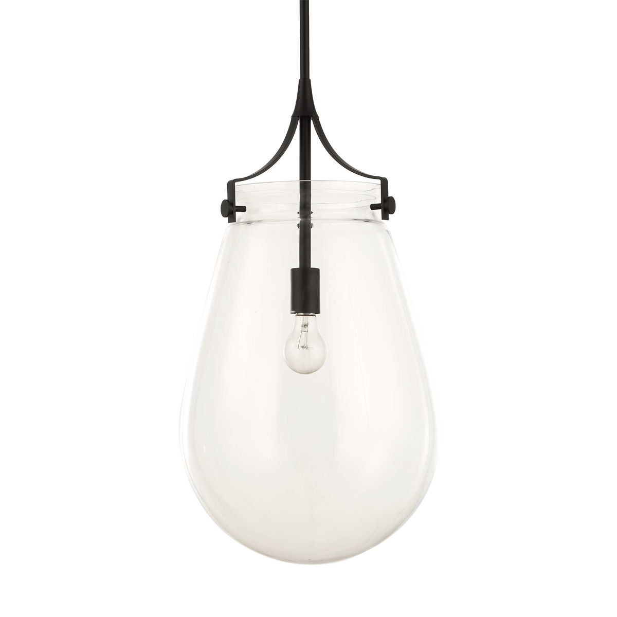 Dewdrop 1 Light Glass Shade Pendant, by Uttermost, 25" height x 13.5" diameter View 4