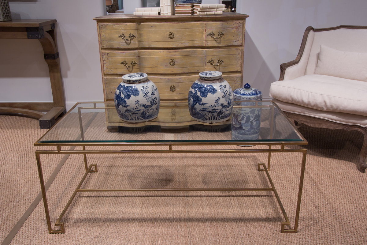 Parallel Lines Coffee Table, by Sarreid, 2' length x 4' width x 1'7" height View 12