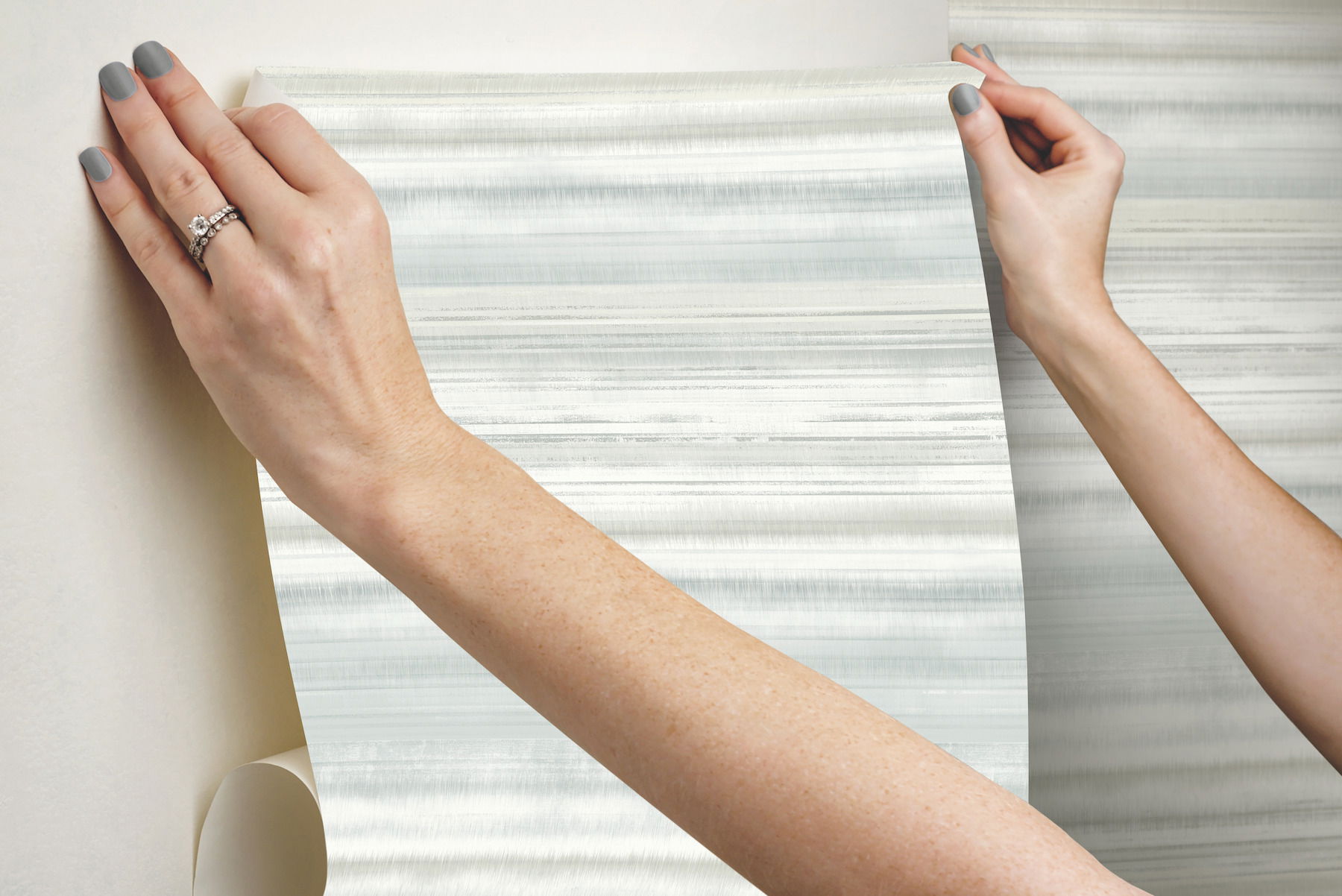 Fleeting Horizon Stripe Neutral Peel & Stick Wallpaper Fleeting Horizon Stripe Neutral Peel & Stick Wallpaper large image