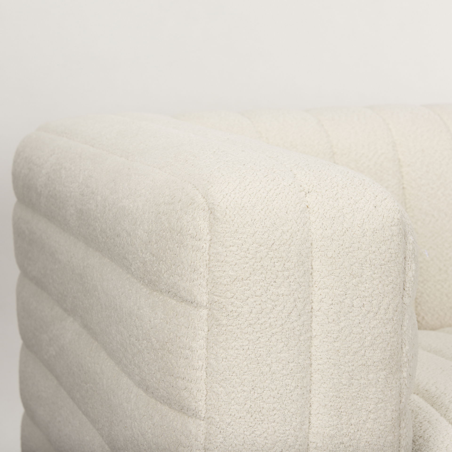 Ricciardo Cream Boucle Upholstered Arm Chair, Accent Chair by Mercana, 46.06" length x 38.39" width x 28.15" height View 8