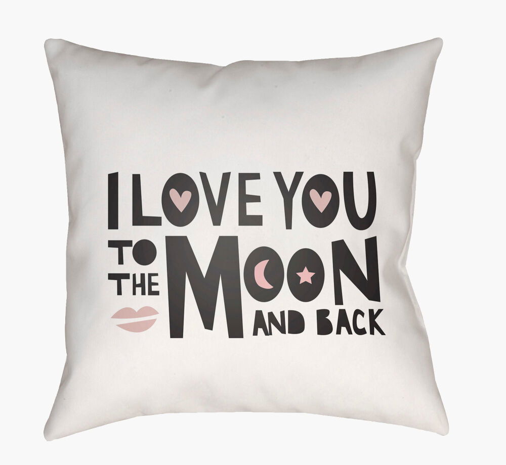 Love To Moon Accent Pillow, Decorative Pillow by Surya, 18" length x 18" width