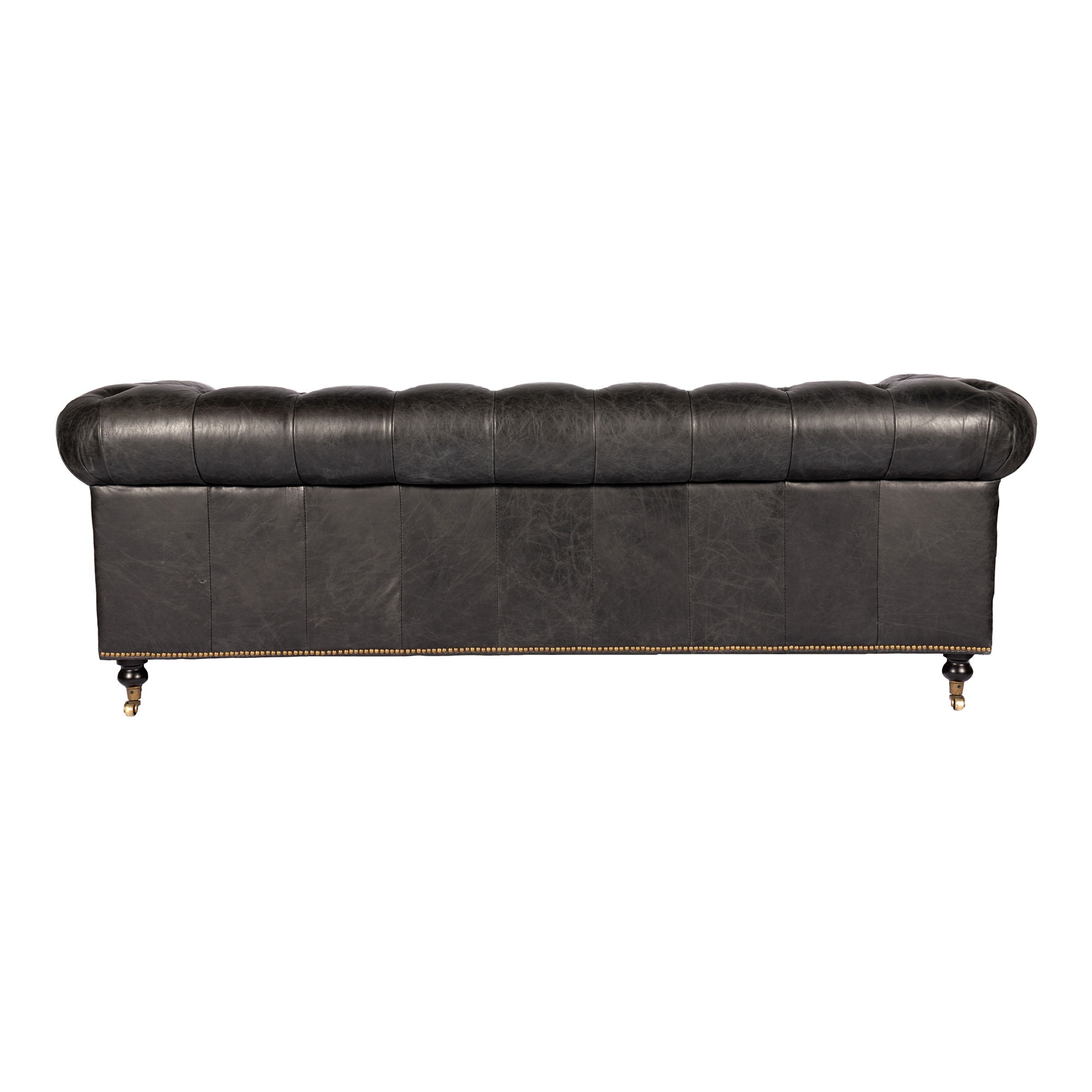 Birmingham Sofa Black Leather, Sofas & Sectional by Moe's Home, 87" width x 29" height x 36" depth View 4