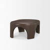 Shima Oval Dark Brown Wood with Arched Legs Coffee Table, by Mercana, 48" length x 28" width x 16" height thumbnail 6