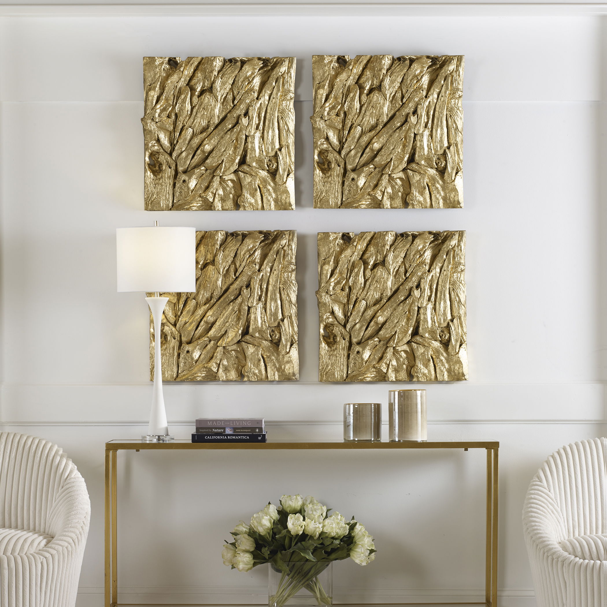 Rio Gold Wood Wall Décor large image 