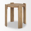 Evelyn Light Brown Round End/Side Table, Side & End Table by Mercana, 22" length x 22" width x 22.5" height thumbnail 6