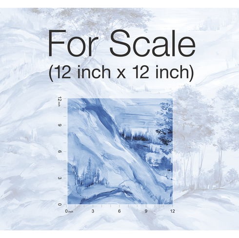 Misty Mountain Blue Wall Mural