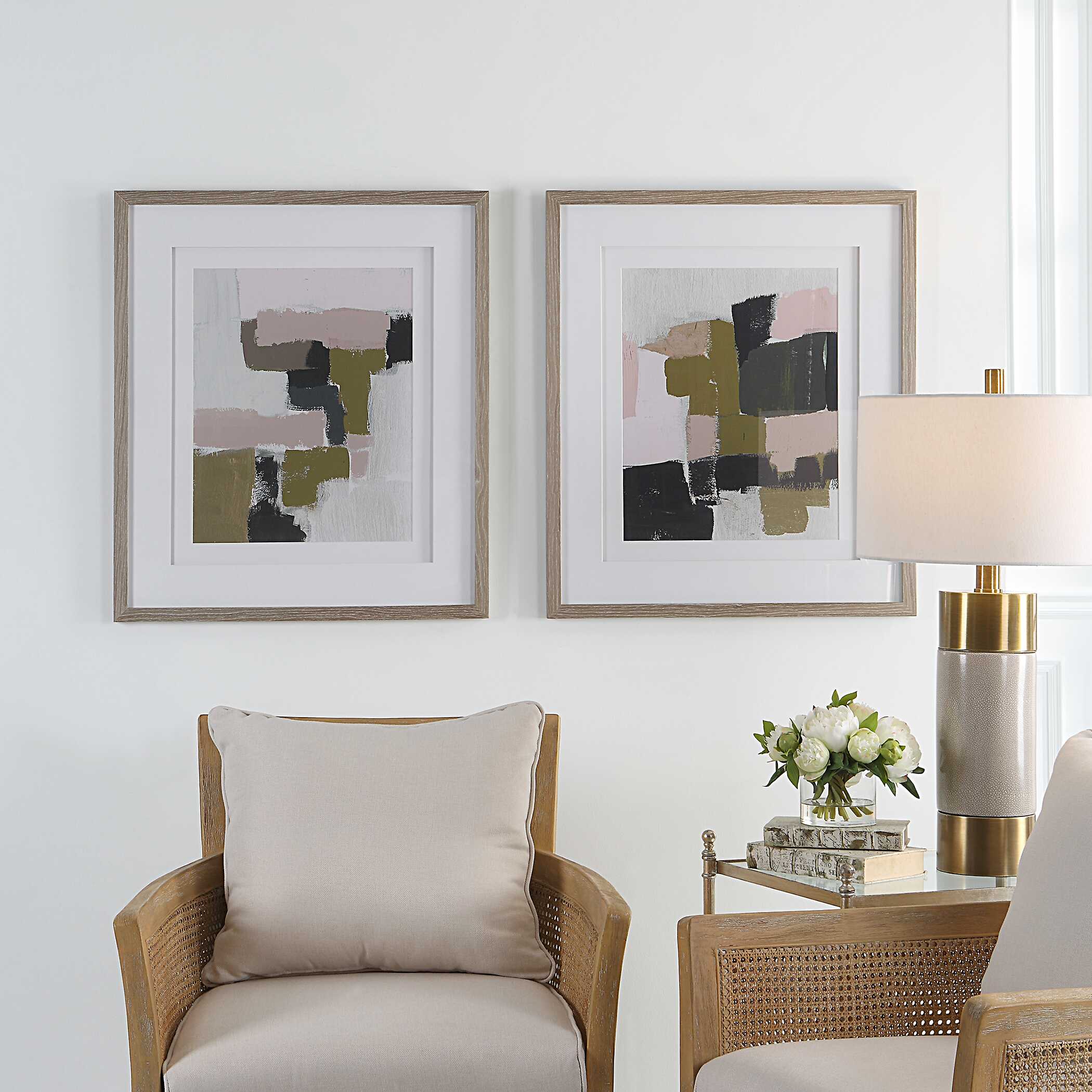 Color Block Framed Prints Set/2, Painting by Uttermost, 26.5" width x 30.5" height x 1" depth View 4