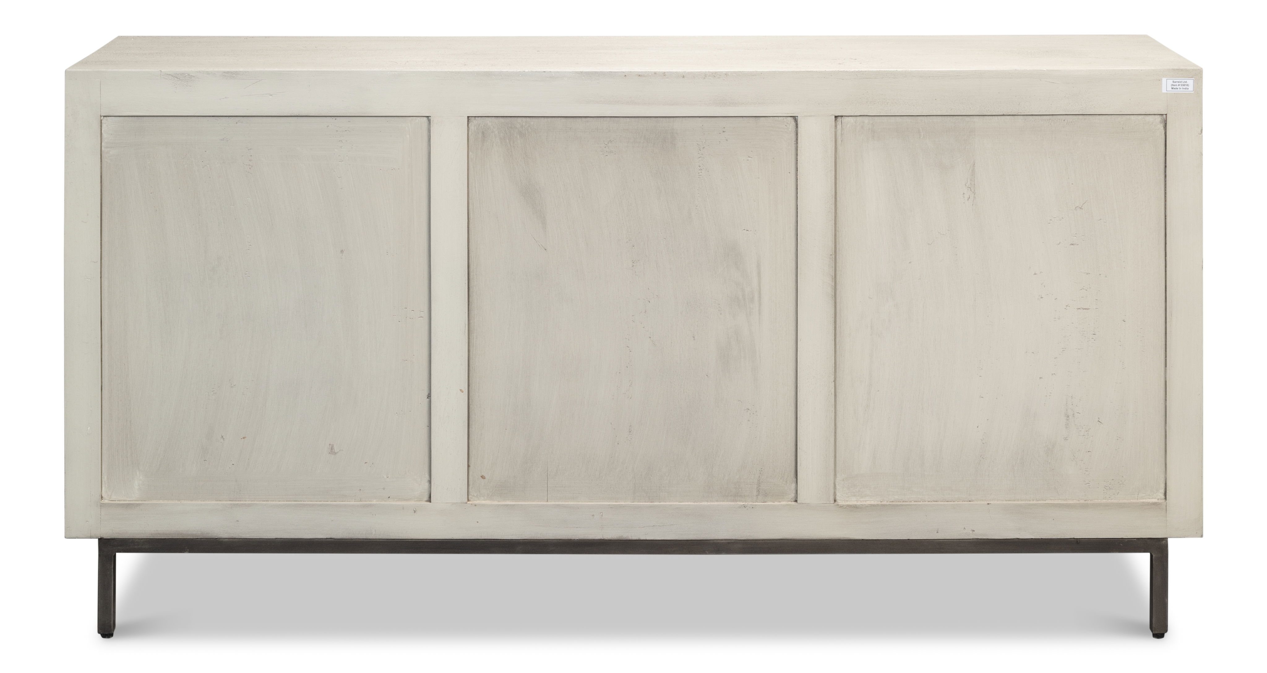 Bricka Three Door Sideboard, Cabinets & Sideboard by Sarreid, 70" length x 18" width x 35" height View 3