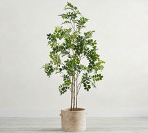 Online Designer Living Room Faux Green Leaf Tree in Maya Cachepot