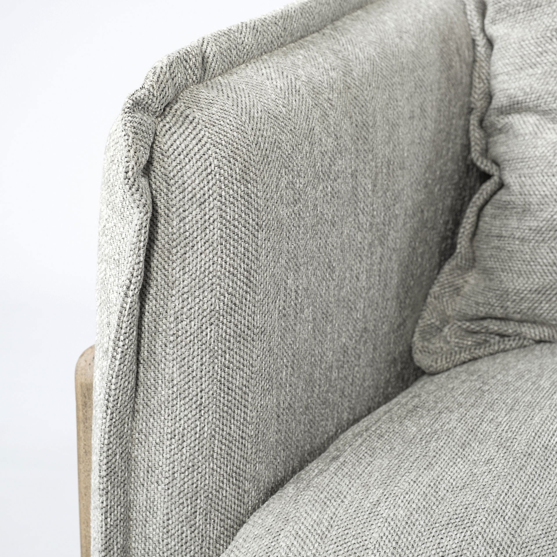 Roy I 84' Frost Gray Upholstered Three Seater Sofa large image 