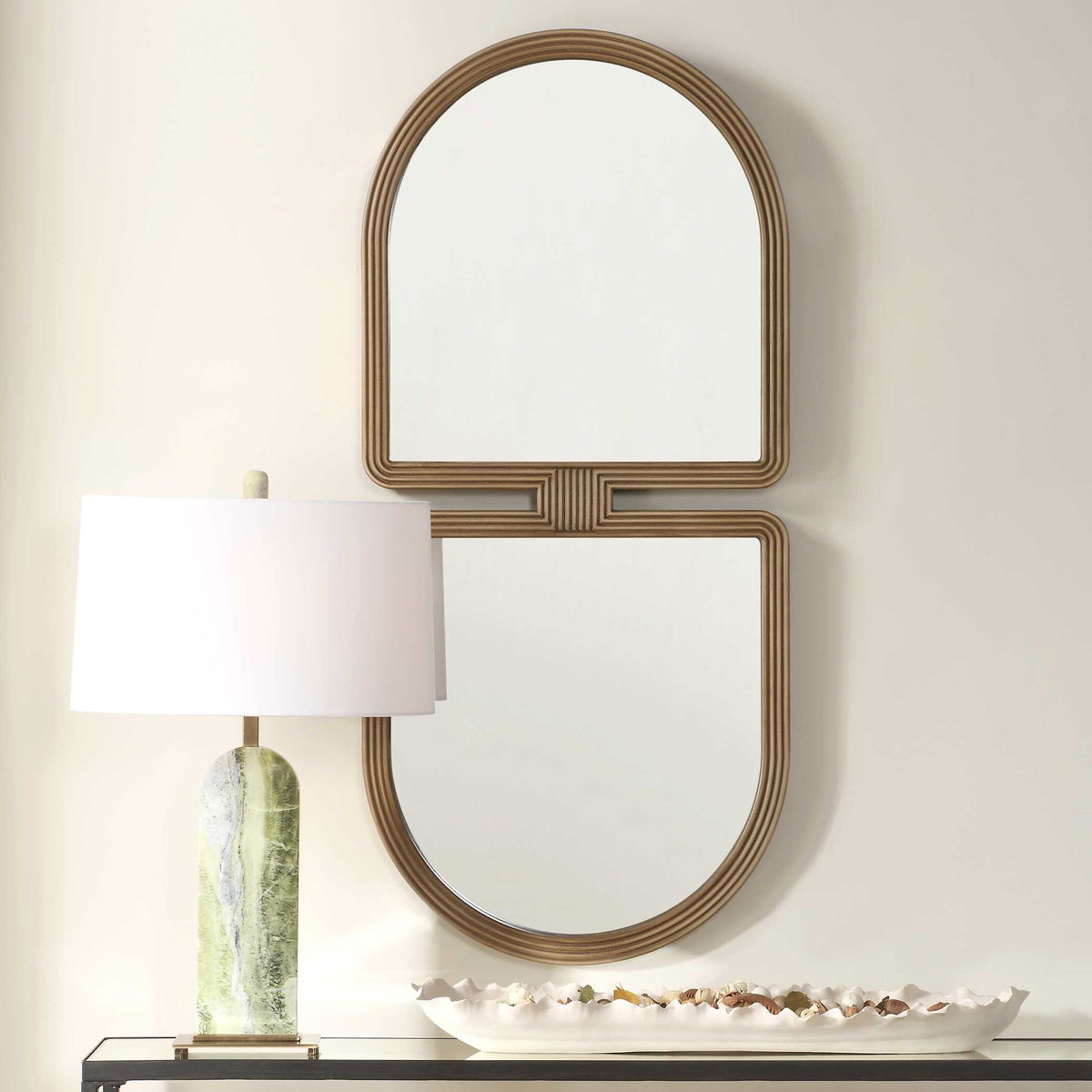 Jacques Art Deco Gold Mirror, by Uttermost, 22" width x 47.5" height x 1.5" depth View 2