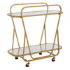 Swain Brass Serving Cart, Bar Carts & Cabinet by Uttermost, 35.75" width x 35.75" height x 16.5" depth thumbnail 5