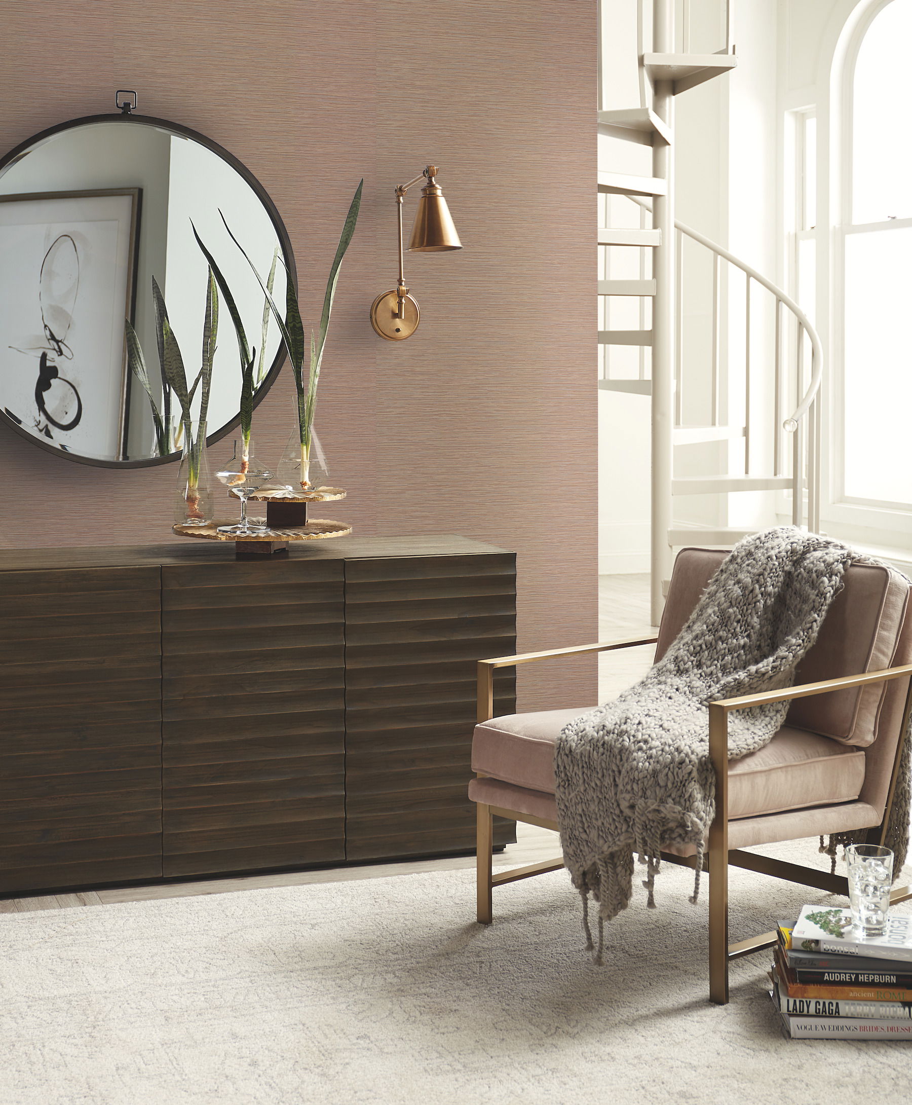 Ramie Weave Brown Wallpaper large image 
