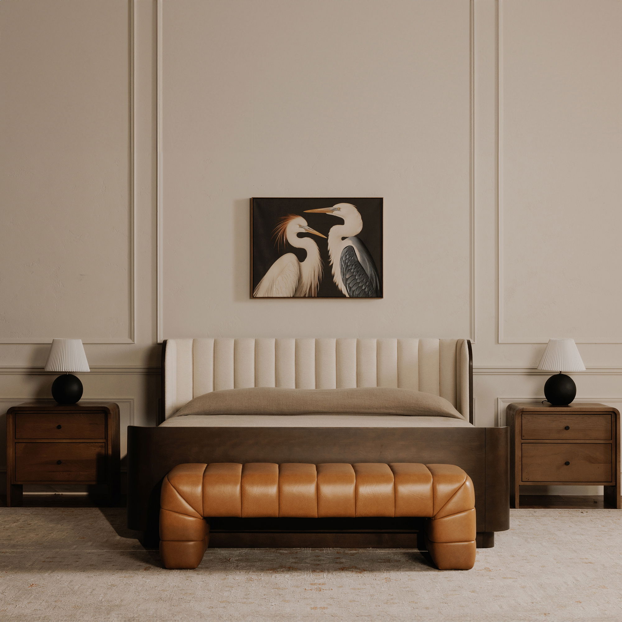 Verity Bench Tan Leather, Benche by Moe's Home, 60" width x 18" height x 20" depth View 7