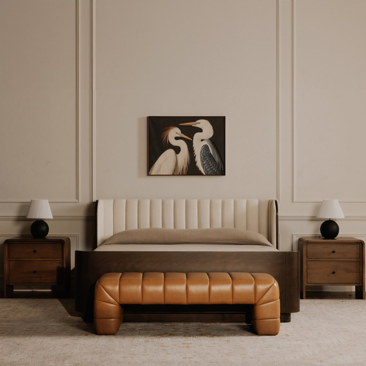 Verity Bench Tan Leather, Benche by Moe's Home, 60" width x 18" height x 20" depth View 7