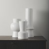 Laforge 10.8H Medium White Ceramic Vase, by Mercana, 7.87" length x 7.87" width x 10.83" height thumbnail 2