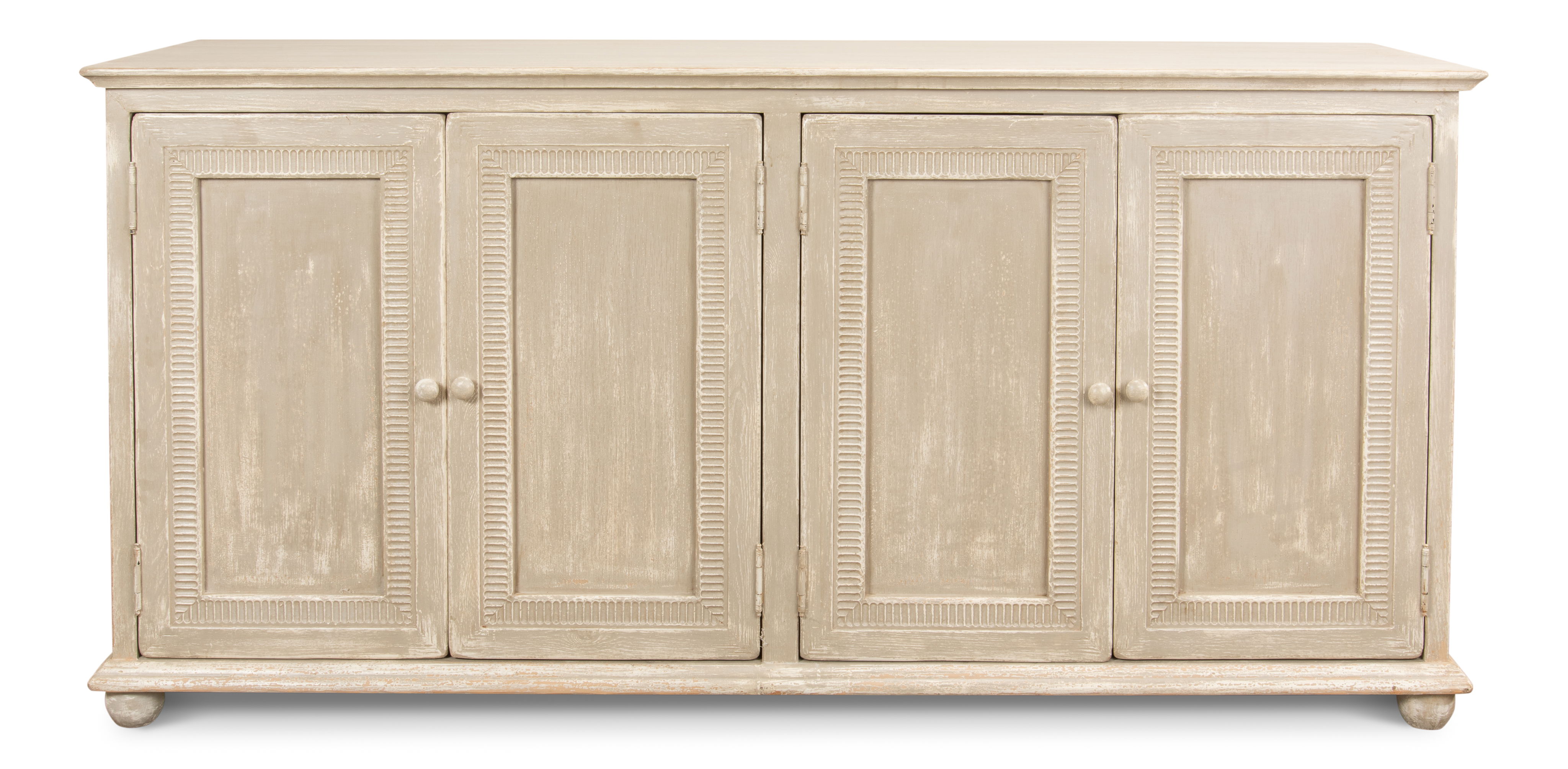 Pie Crust Door Sideboard, Cabinets & Sideboard by Sarreid, 76" length x 22" width x 36" height View 3