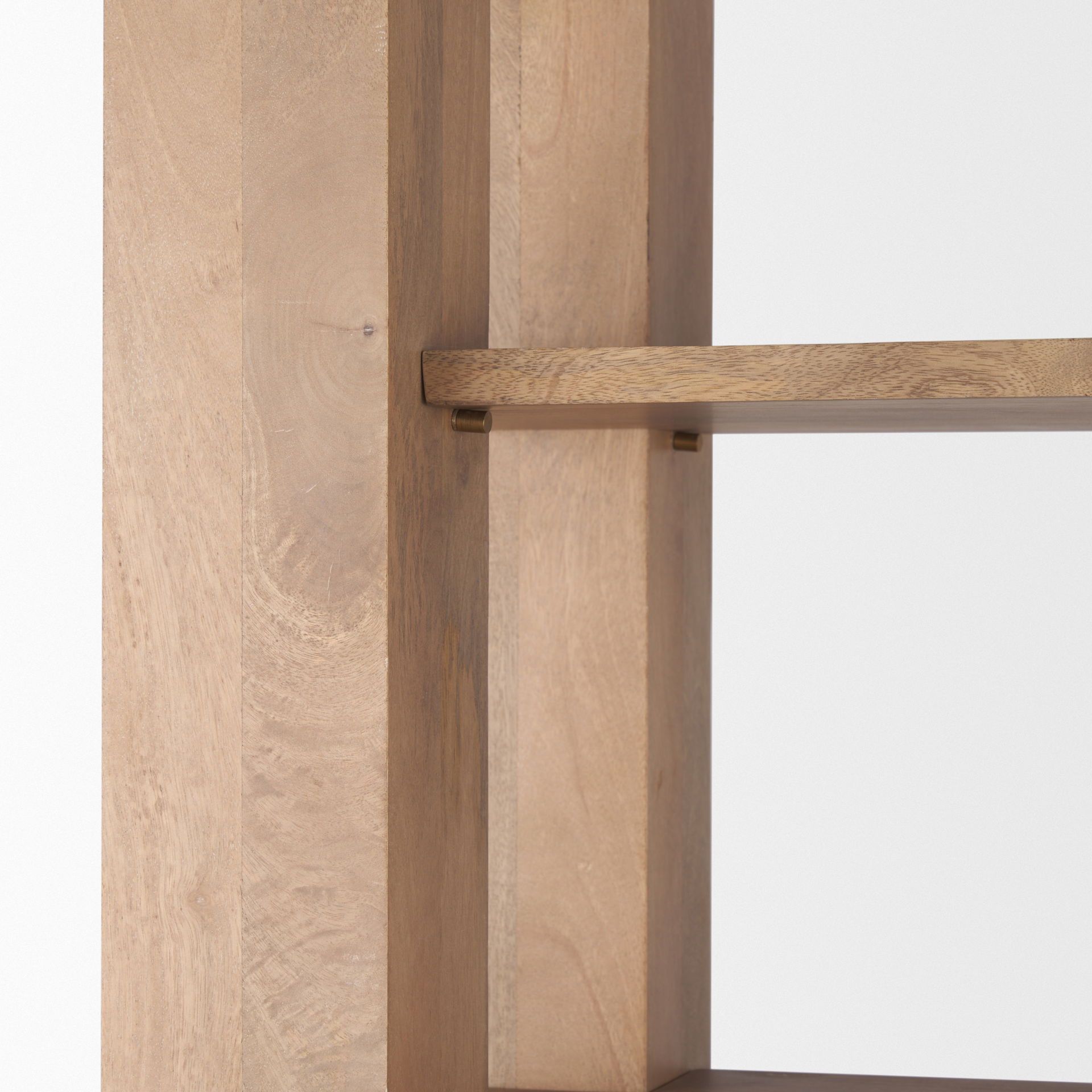 Beth Light Brown Wood with Open and Closed Storage Shelving Unit, Shelving & Bookcase by Mercana, 42" length x 20" width x 82" height View 12