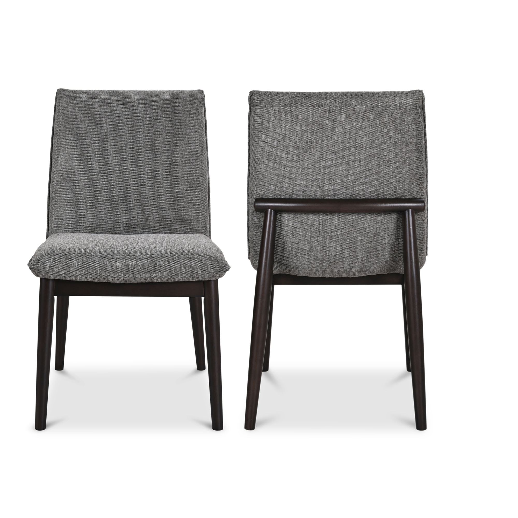 Charlie Dining Chair Dark Grey – Set Of Two, by Moe's Home, 20.25" width x 35" height x 24.25" depth View 2
