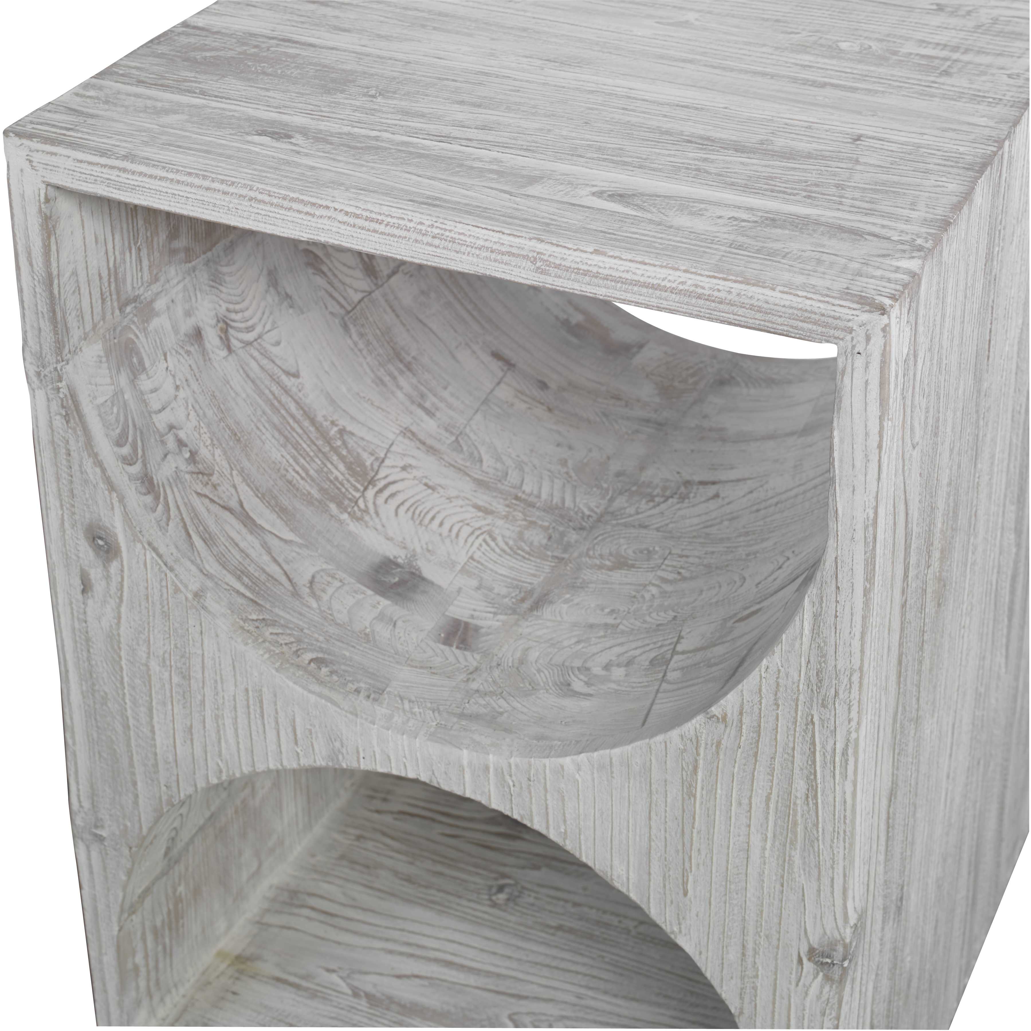 Hans White Side Table, Furniture by Uttermost, 18" width x 25" height x 18" depth View 5