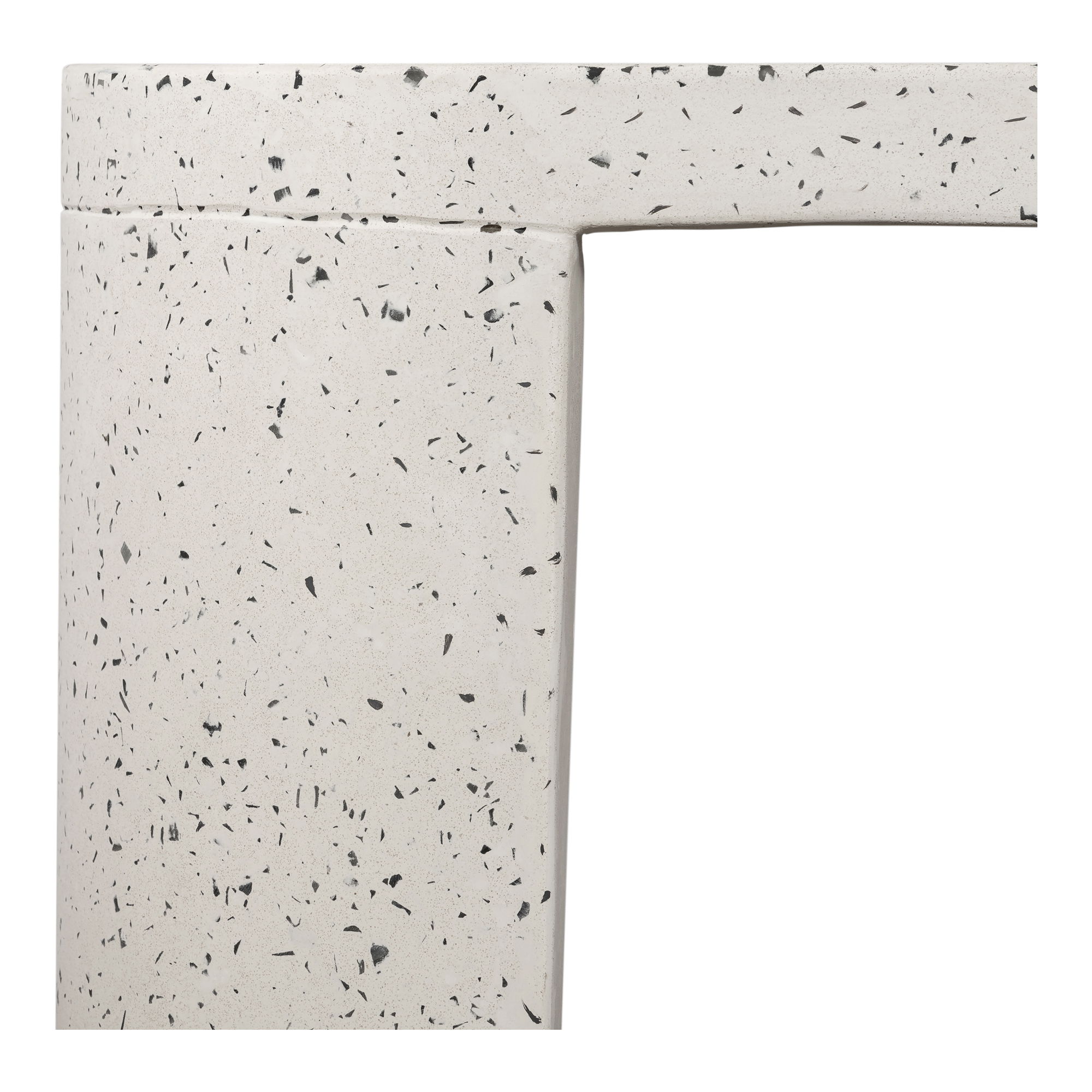 Lyon Outdoor Bench White Terrazzo, by Moe's Home, 5'10.9" width x 1'5.7" height x 1'3" depth View 4