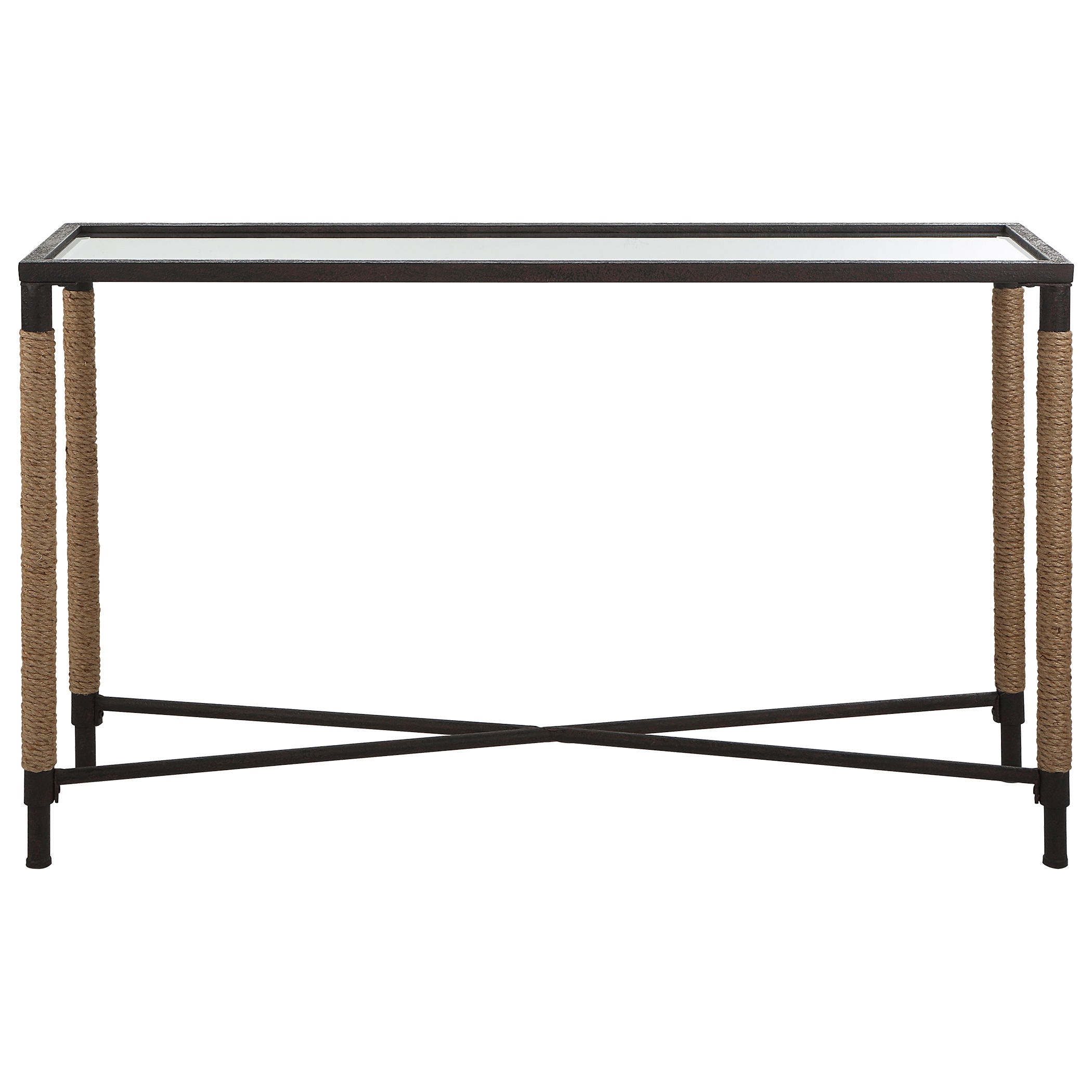 Braddock Coastal Console Table, Furniture by Uttermost, 52" width x 31.75" height x 14" depth View 1