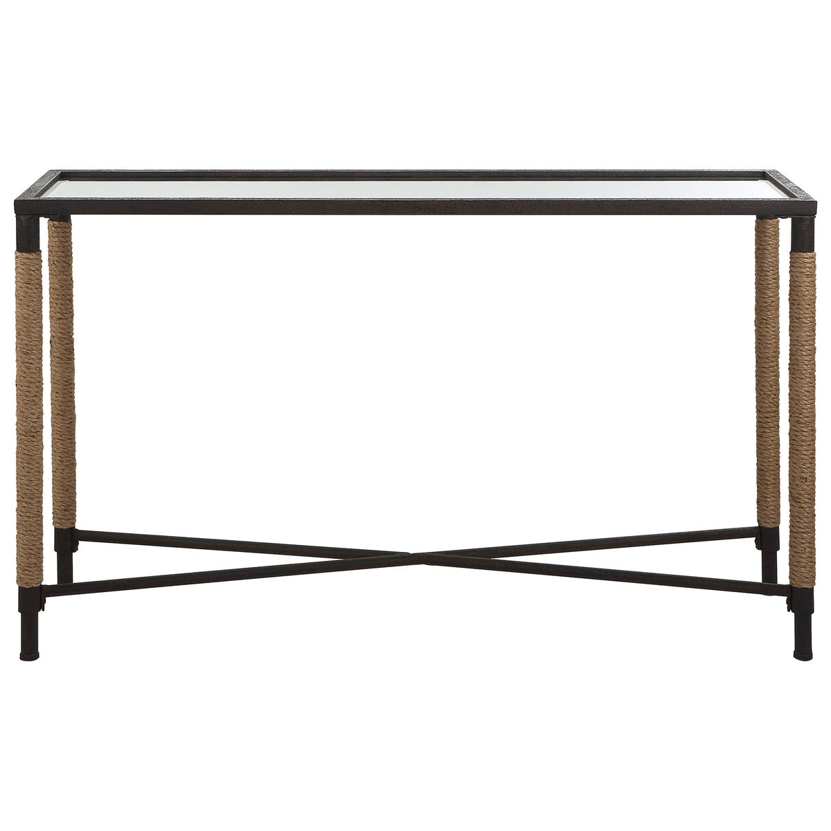 Braddock Coastal Console Table, by Uttermost, 52" width x 31.75" height x 14" depth View 1