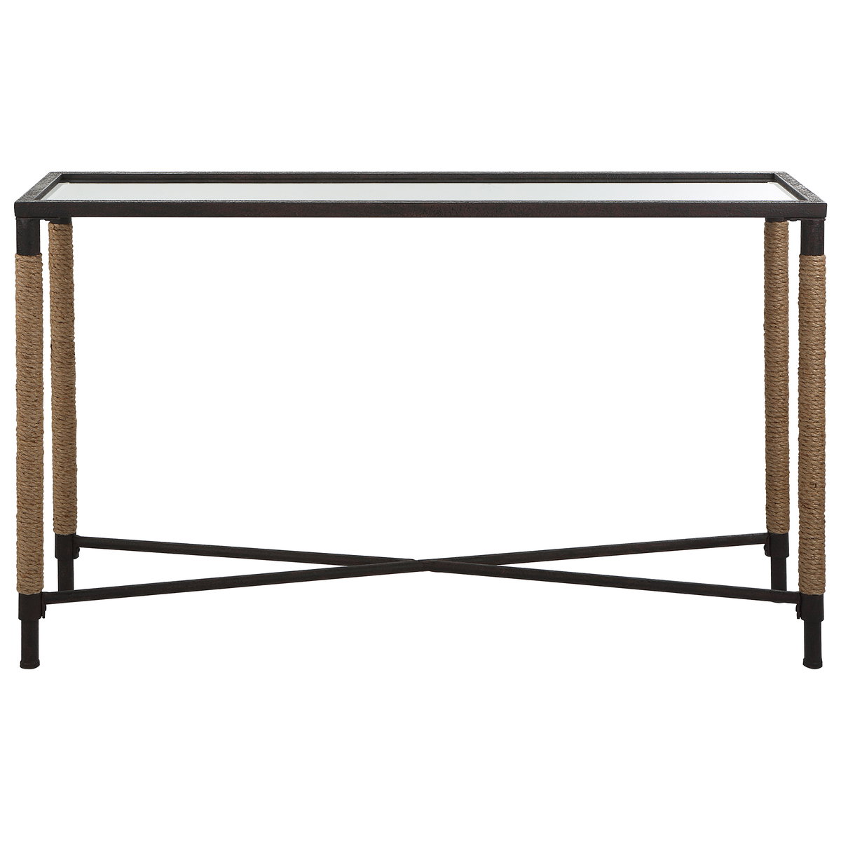 Braddock Coastal Console Table, by Uttermost, 52" width x 31.75" height x 14" depth View 1