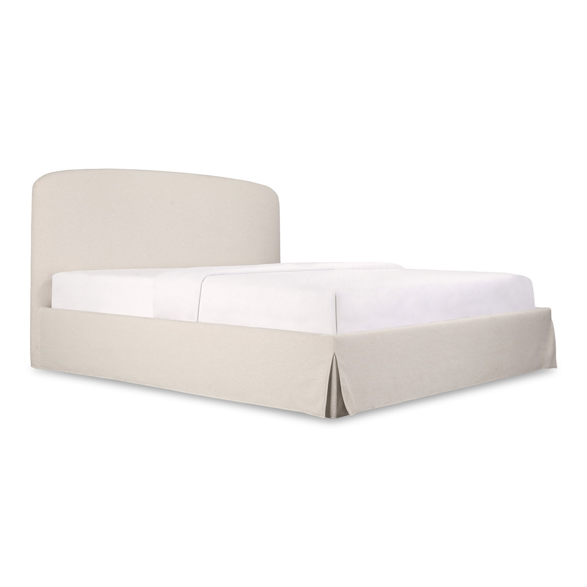 Joan Queen Storage Bed Cream, by Moe's Home, 5'6.25" width x 3'9" height x 7'2" depth View 2