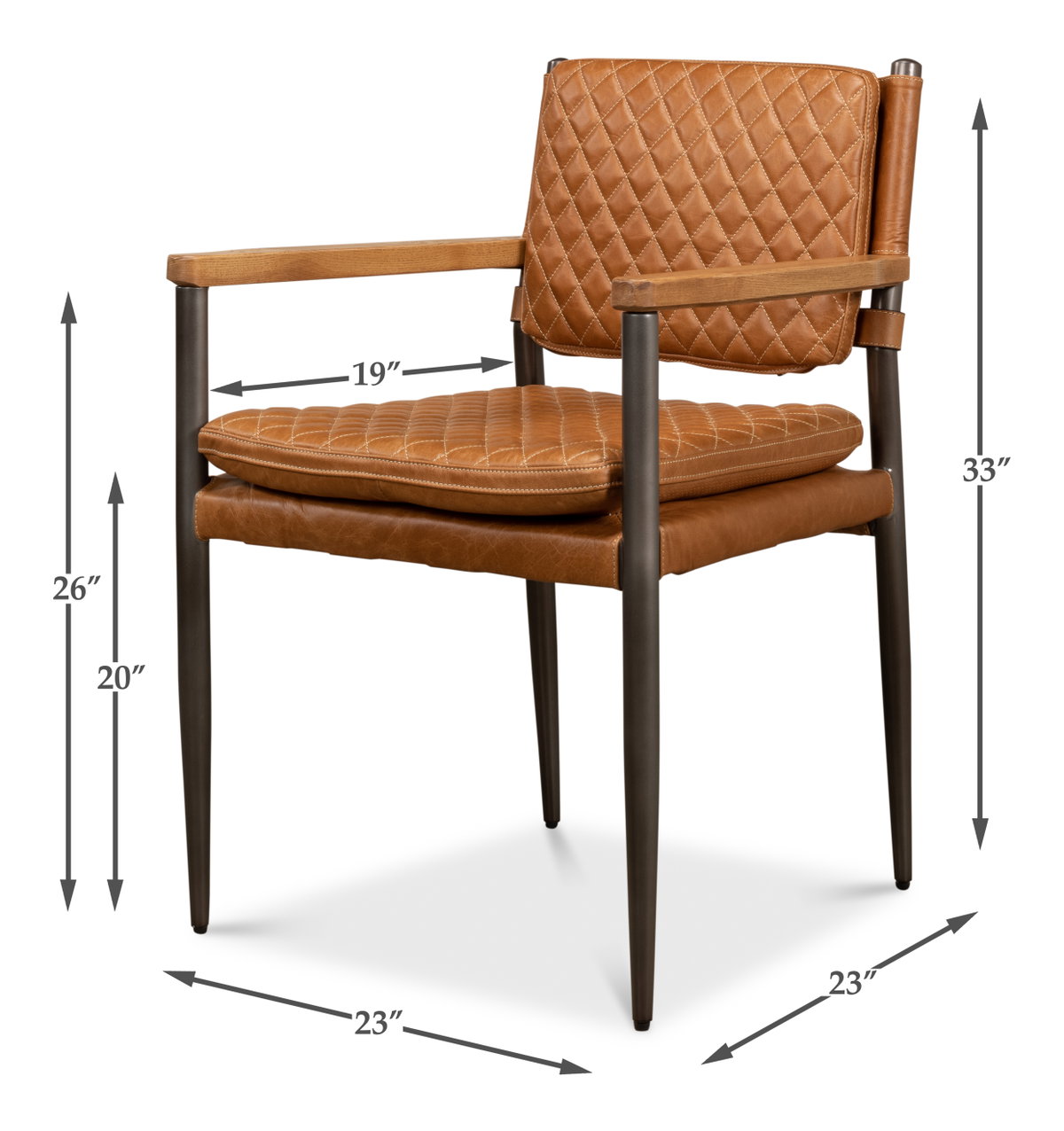 The Harley Chair, by Sarreid, 1'11" length x 1'11" width x 2'9" height View 14