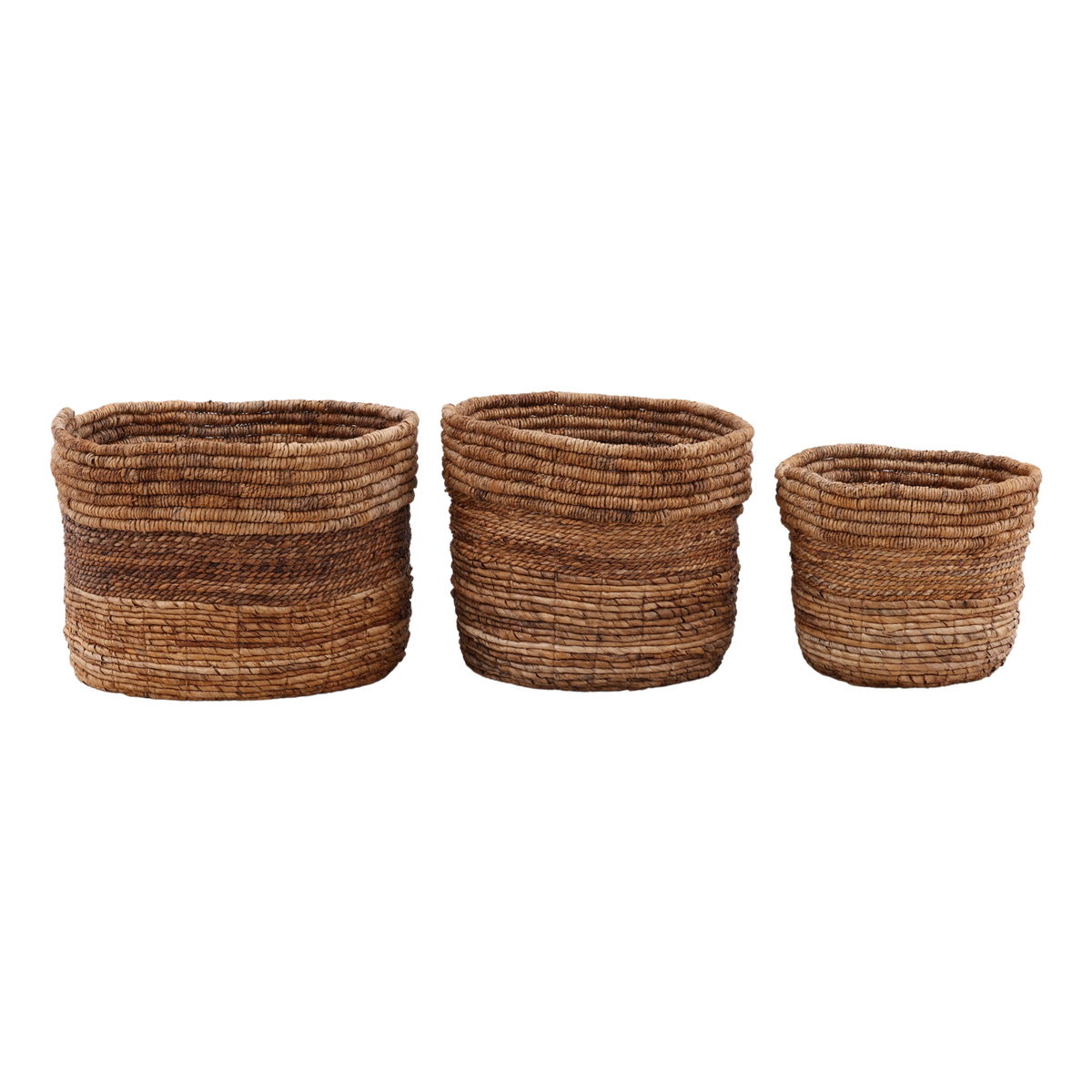 Cleary Basket Set of 3 Natural, Bins & Basket by Dovetail, 19.69" width x 15.3" height x 19.69" depth View 1