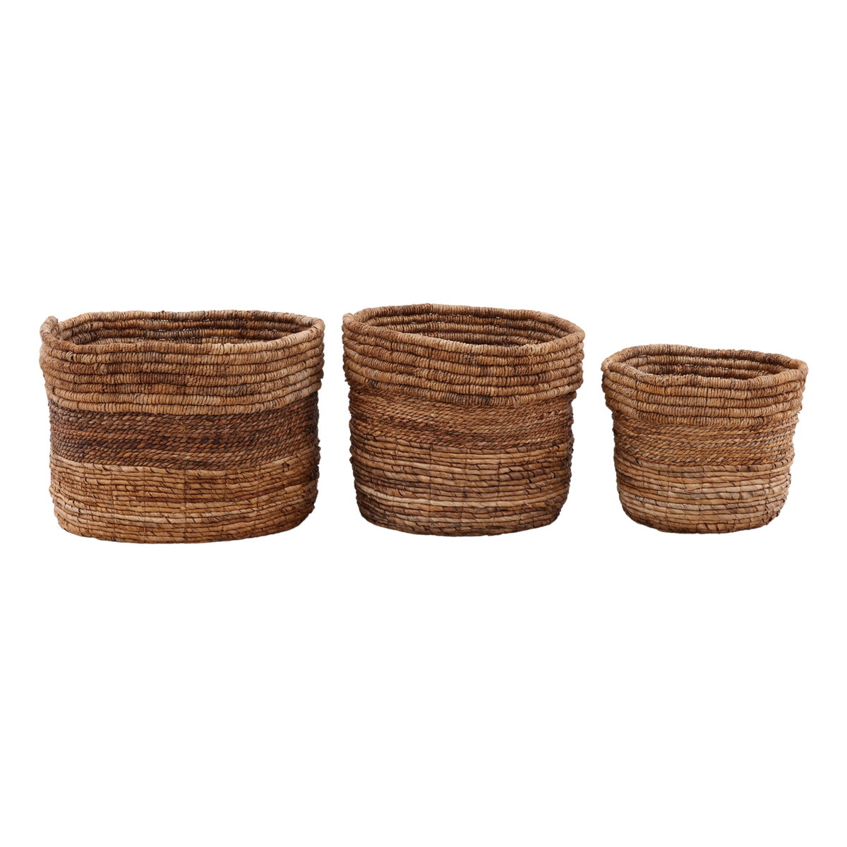Cleary Basket Set of 3 Natural, Bins & Basket by Dovetail, 19.69" width x 15.3" height x 19.69" depth View 1