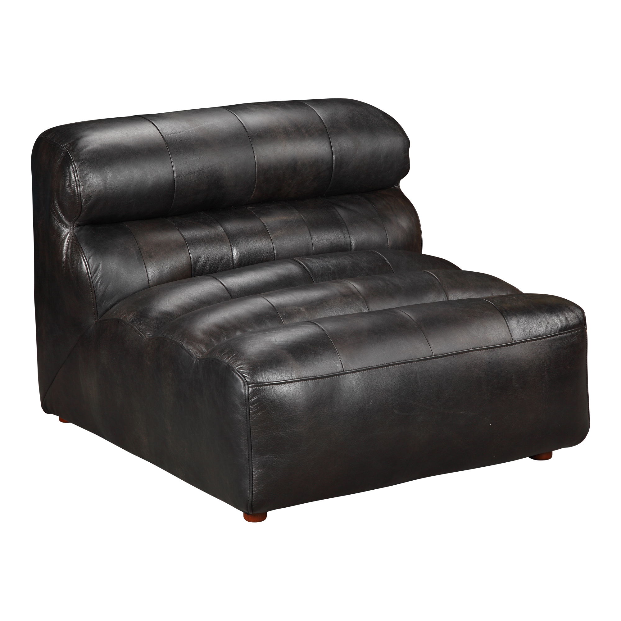 Ramsay Leather Slipper Chair Black large image 