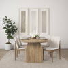 Cavett Curved Back Dining Side Chair | Cream Boucle with Wood, Dining Chair by Mercana, 18" length x 24.21" width x 33.46" height thumbnail 2