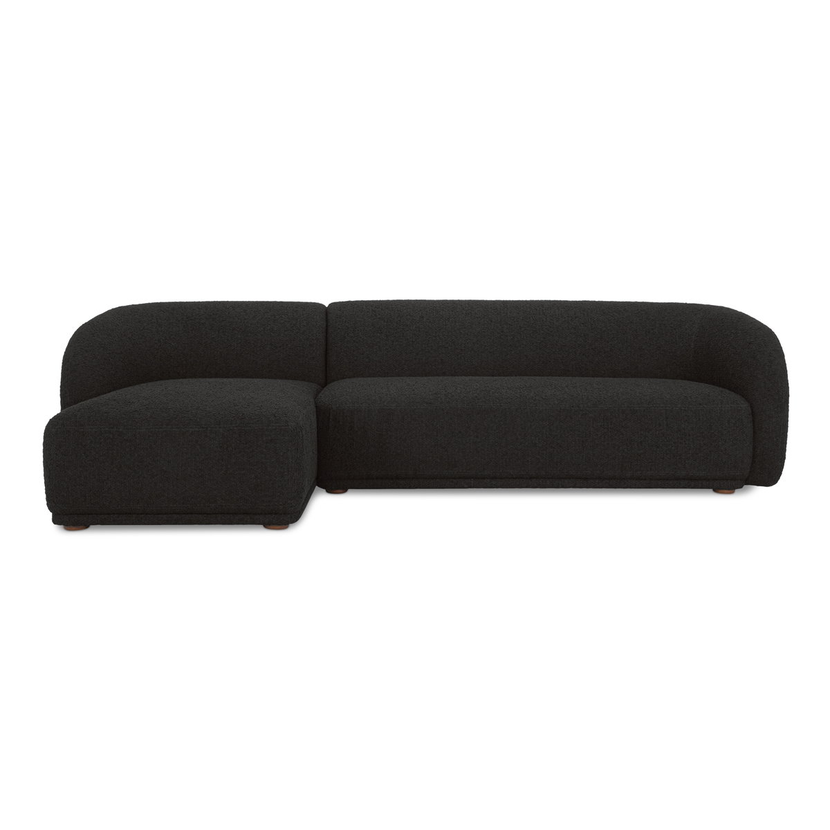 Faye Left Sectional Black Boucle, Sectional Sofa by Moe's Home, 113.75" width x 29.5" height x 60.25" depth View 1