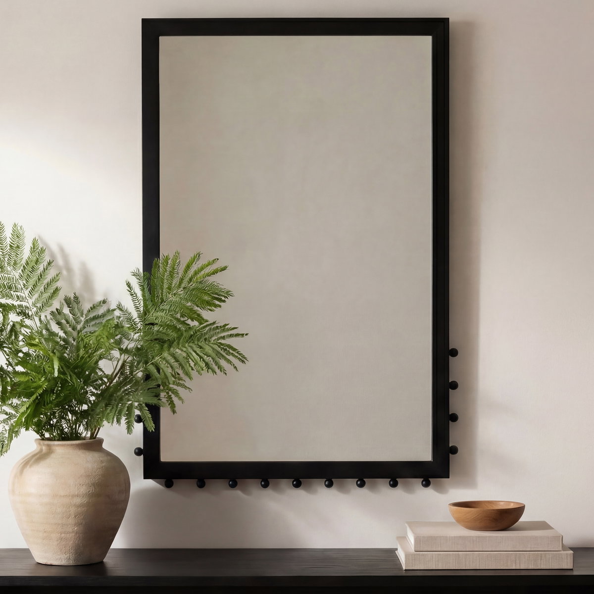 Figaro Wall Mirror Black, by Moe's Home, 25" width x 36.75" height x 1.5" depth View 5