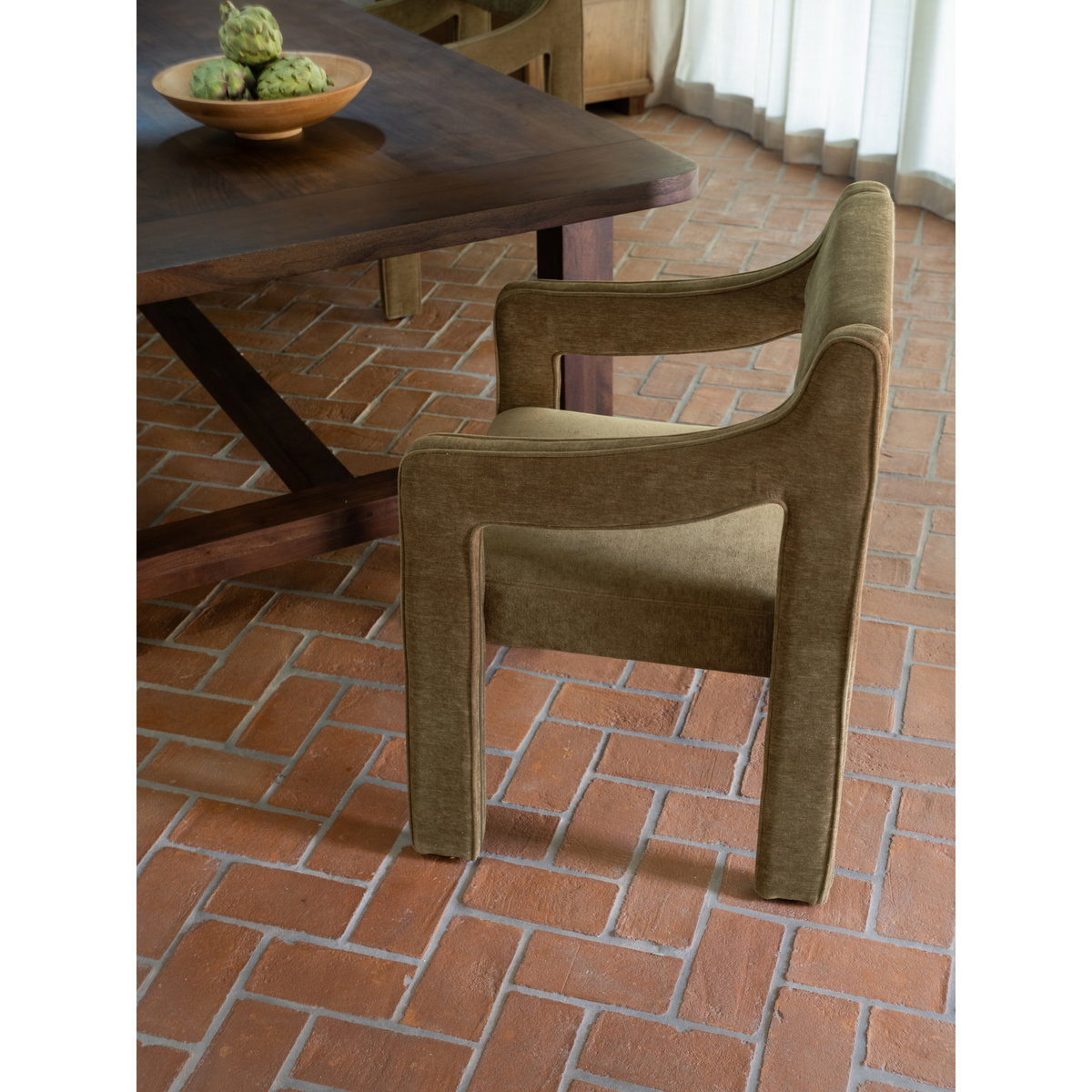 Elise Dining Chair Cedar Green, by Moe's Home, 22.8" width x 31.9" height x 22.2" depth View 7